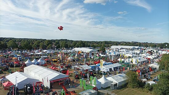 Die Landwirtschaftsmesse Norla im Jahr 2025 von oben.