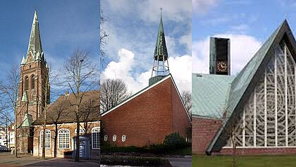 Drei Kirchen in Elmshorn, Fotomontage
