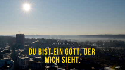 Foto von Itzehoe im Winter mit Jahreslosung der christichen Kirchen.
