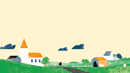 Illustration einer Landschaft, Symbolbild für die Kirchenwahl 2022