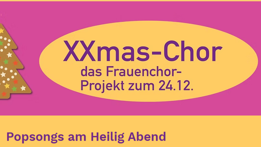Layout mit Pink und gelb zum Christmas Chor in St. Michaelis Wellenkamp.