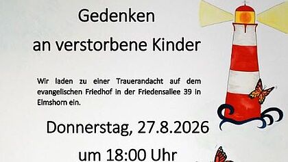 Einladungstext und ein Leuchtturm
