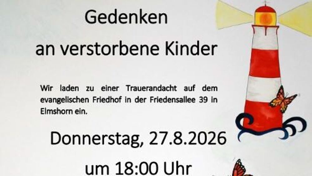 Einladungstext und ein Leuchtturm