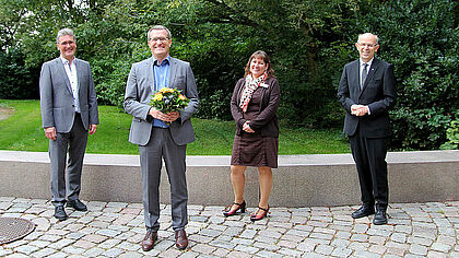 Bergemann, Stadtland, Raudies, Magaard stehen nebeneinander