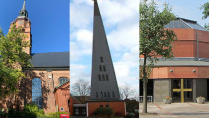 Fotomontage der drei Kirchen